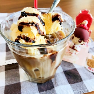 今日のおやつに☆甘〜いチョココーヒーフロート